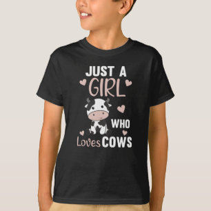 Just A Girl Who Loves Cows Cute Cow Farm Animal T-Shirt