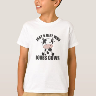 Just A Girl Who Loves Cows Cute Cow Farm T-Shirt