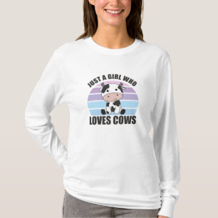 Just A Girl Who Loves Cows Cute Cow Farm T-Shirt