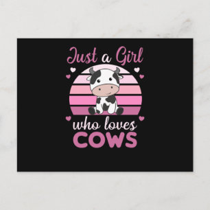 Just A Girl Who Loves Cows Cute Cow For Girls Postcard