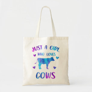 Just A Girl Who Loves Cows Cute Farm Animal Tote Bag