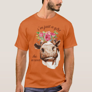Just A Girl Who Loves Cows Farmer Butcher Milk Far T-Shirt