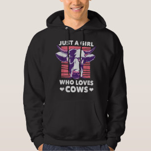 Just a Girl Who loves Cows Funny Livestock Farming Hoodie