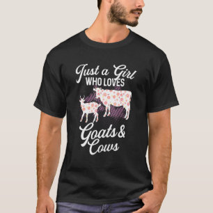 Just A Girl Who Loves Cows Goat Women Farmer T-Shirt