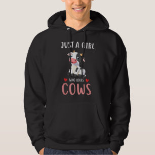 Just a girl who loves cows, hearts, farmers milk hoodie