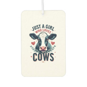 Just A Girl Who Loves Cows Vintage Neon Cow Lover Car Air Freshener