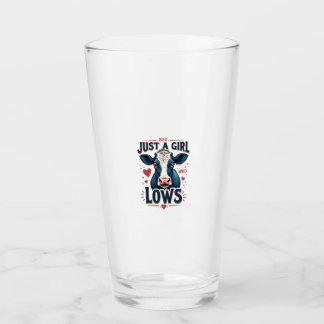 Just A Girl Who Loves Cows Vintage Neon Cow Lover  Glass
