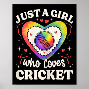 Just A Girl Who Loves Cricket 60s 70s Hippie Girls Poster