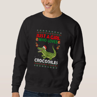 Just A Girl Who Loves Crocodiles Matching Christma Sweatshirt
