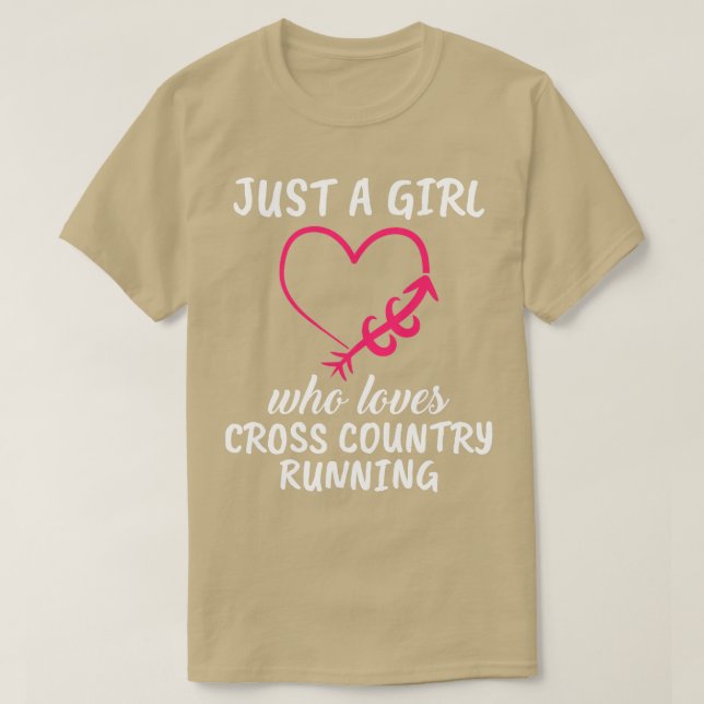 Just A Girl Who Loves Cross Country Running T-Shirt (Design Front)