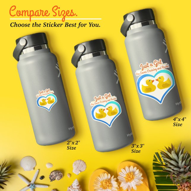 Just a Girl Who Loves Cruising and Ducks–Vacation (Just a Girl Who Loves Cruising & Ducks–Vacation Waterproof Vinyl Sticker–Choose the Your Size.)