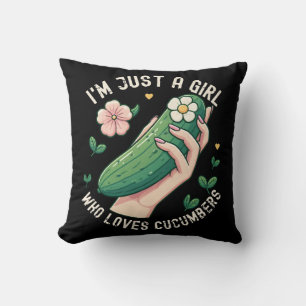 Just A Girl Who Loves Cucumbers - Funny Vegetarian Cushion
