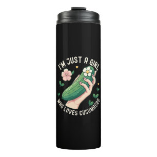 Just A Girl Who Loves Cucumbers - Funny Vegetarian Thermal Tumbler