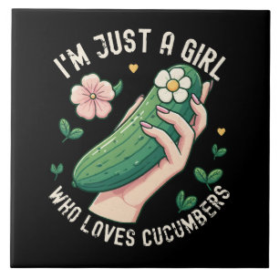Just A Girl Who Loves Cucumbers - Funny Vegetarian Tile
