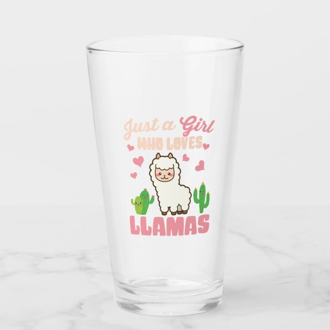Just a girl who loves cute llama glass (Front)
