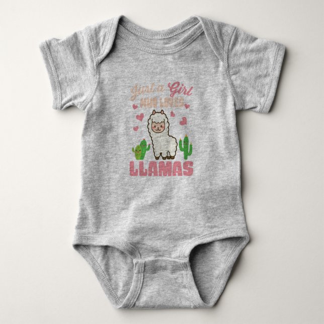 just a girl who loves cute llamas baby bodysuit (Front)