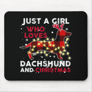 Just A Girl Who Loves Dachshund And Christmas Mouse Pad