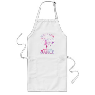Just A Girl Who Loves Dance Ballet Dancer Heart Long Apron