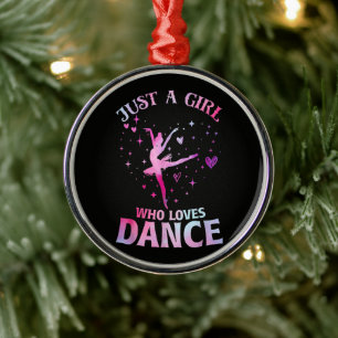 Just A Girl Who Loves Dance Ballet Dancer Heart Metal Tree Decoration