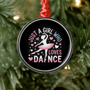 Just a Girl who Loves Dance Metal Tree Decoration