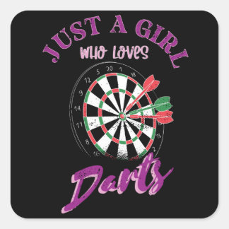 Just A Girl Who Loves Darts Square Sticker