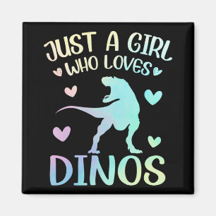 Just A Girl Who Loves Dinos Cute Dinosaurs Magnet