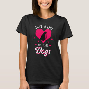 Just A Girl Who Loves Dog Puppy American Pit Bull  T-Shirt