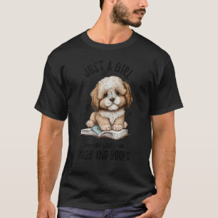 Just A Girl Who Loves Dogs And Books, Puppy Pet Ar T-Shirt