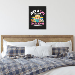 Just A Girl Who Loves Dogs And Books Reading Canvas Print