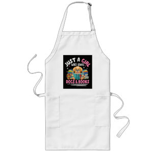 Just A Girl Who Loves Dogs And Books Reading Long Apron