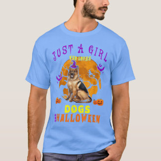 Just A Girl Who Loves Dogs And Halloween Owner Pum T-Shirt