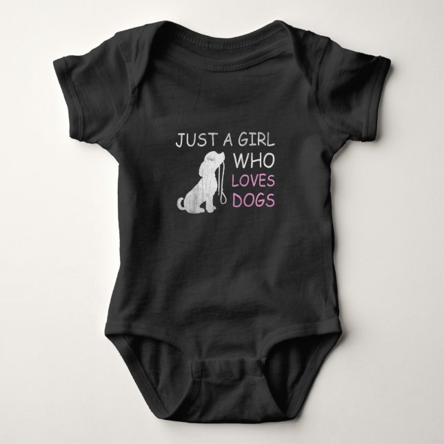 Just A Girl Who Loves Dogs Baby Bodysuit (Front)