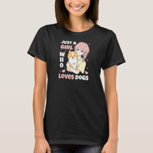 Just A Girl Who Loves Dogs Cute Corgi Outfit & App T-Shirt