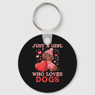 Just A Girl Who Loves Dogs Cute Dachshund Pet Anim Key Ring