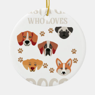 Just-a-Girl-Who-Loves-Dogs-Dog-Lover Ceramic Tree Decoration