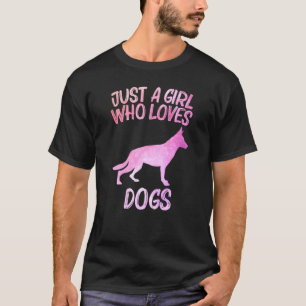 Just A Girl Who Loves Dogs For Women Puppy Pet Pup T-Shirt