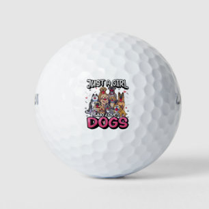 Just A Girl Who Loves Dogs Funny Puppy Dog Lover G Golf Balls