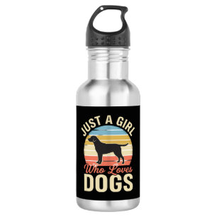 Just a Girl Who Loves Dogs Vintage Dog Lover 532 Ml Water Bottle