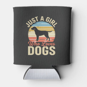 Just a Girl Who Loves Dogs Vintage Dog Lover Can Cooler