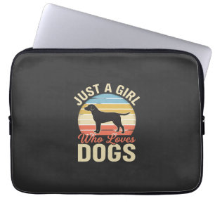 Just a Girl Who Loves Dogs Vintage Dog Lover Laptop Sleeve