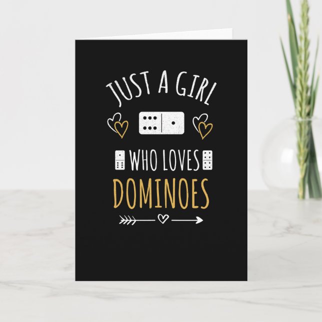 Just A Girl Who Loves Dominoes Lover Play Dominoes Card (Front)