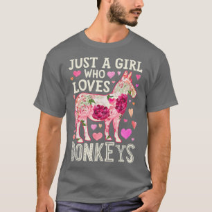 Just A Girl Who Loves Donkeys Funny Donkey T-Shirt