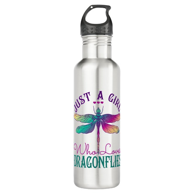 Just a Girl Who Loves Dragonflies 710 Ml Water Bottle (Front)