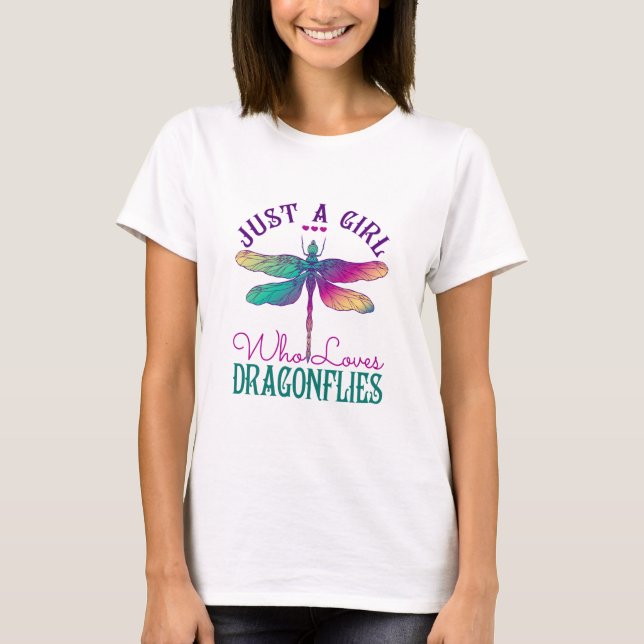 Just a Girl Who Loves Dragonflies T-Shirt (Front)