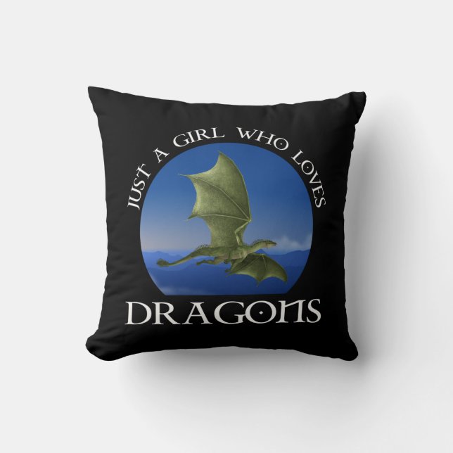 Just A Girl Who Loves Dragons Cushion (Front)