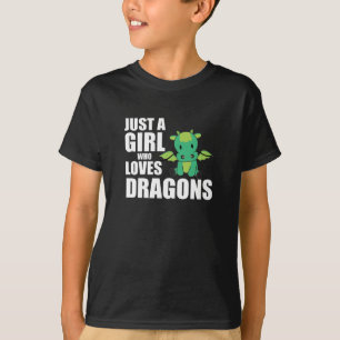 Just A Girl Who Loves Dragons Cute Animals Girls T-Shirt