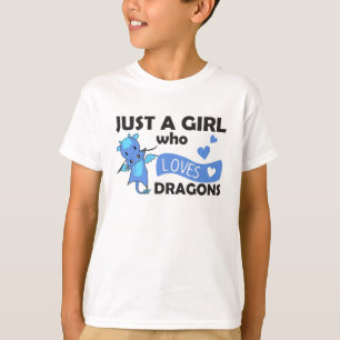Just A Girl Who Loves Dragons Cute Animals Heart T-Shirt