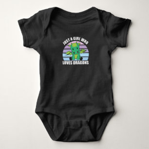 Just A Girl Who Loves Dragons Cute Animals Vintage Baby Bodysuit