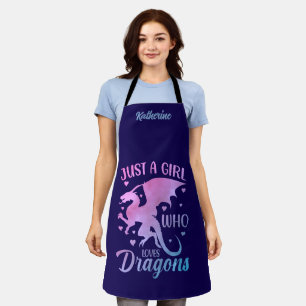  Just A Girl Who Loves Dragons - Fantasy Name Apron
