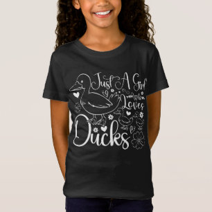 Just A Girl Who Loves Ducks Cute Ducks Owner Funny T-Shirt